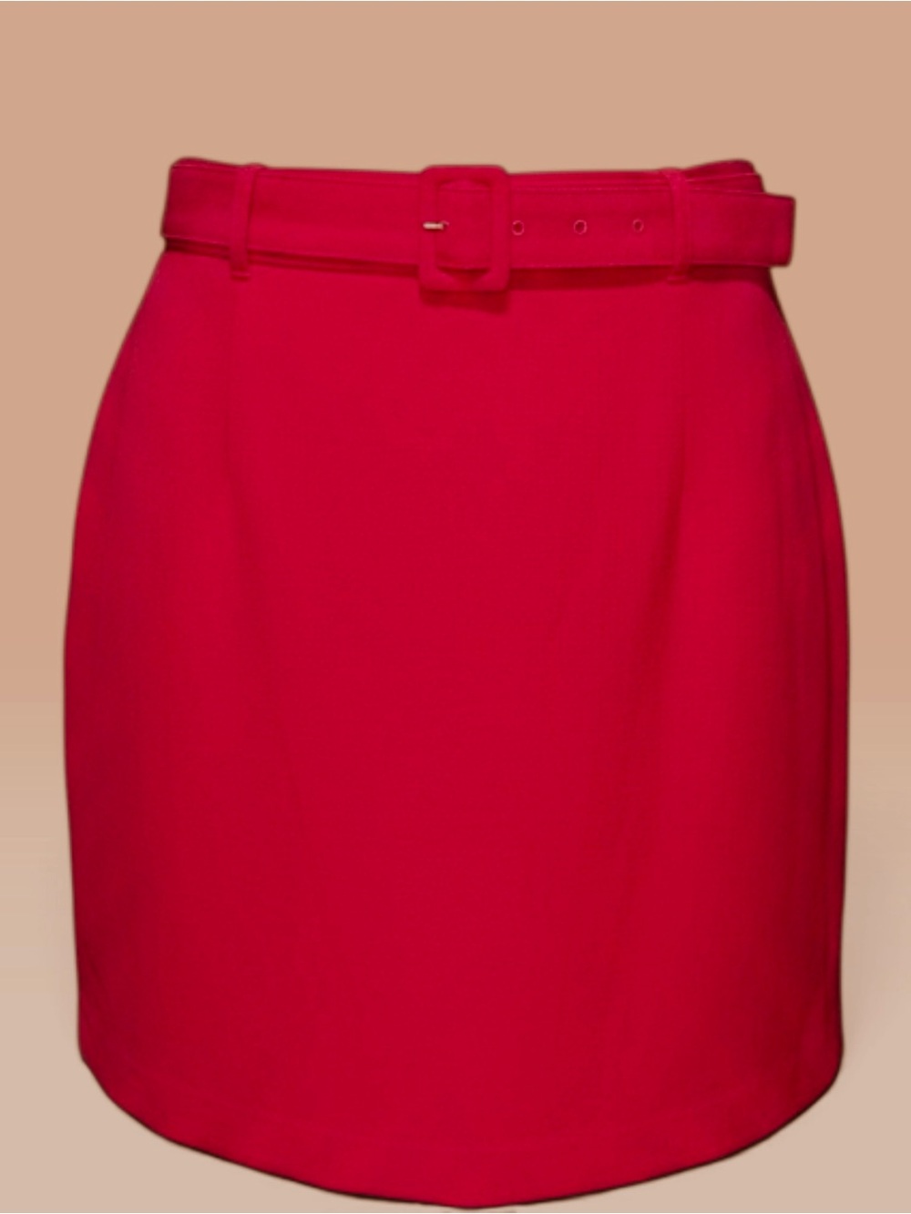 Express Red Belted Mini Skirt